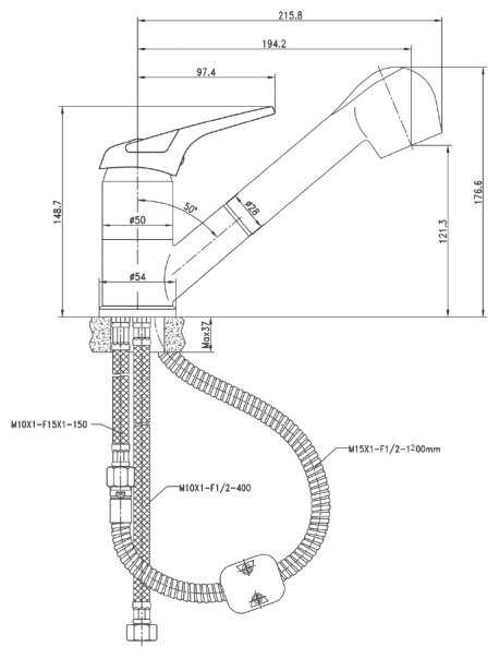 Смеситель для душа KAISER Safira 22066, рычажный фотография 1