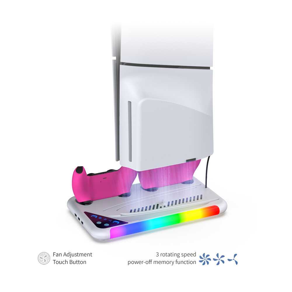 Стенд DOBE PS5 Stand [PS5/PS5 Slim, охлаждение, док-станция, RGB] фотография 2