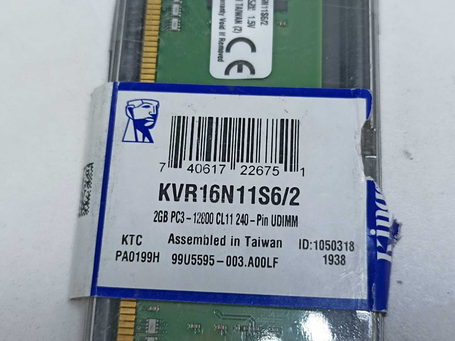 Оперативная память Kingston ValueRAM 2 ГБ DDR3 DIMM CL11 (KVR16N11S6/2) фотография 13