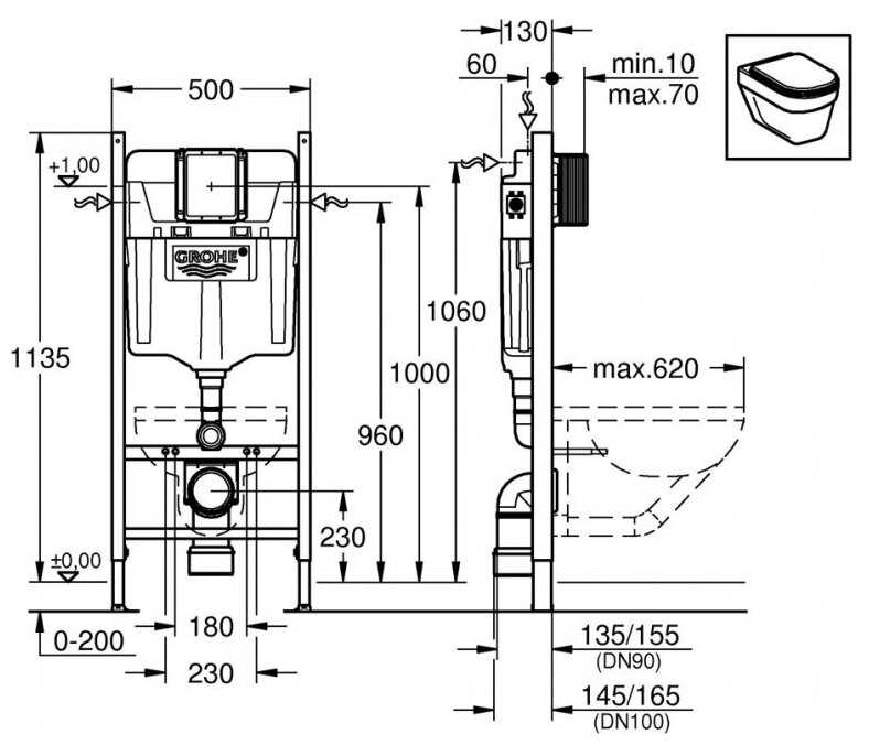 Рамная инсталляция Grohe Rapid SL (38840000) фотография 5