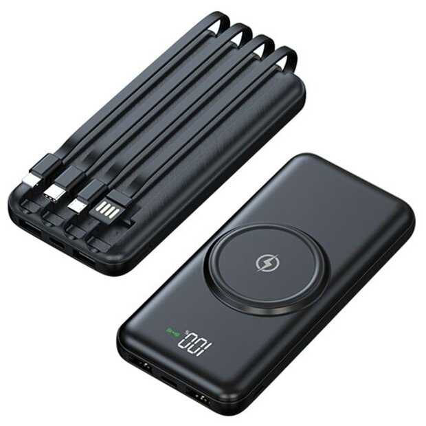 ISA Внешний аккумулятор ISA PB-12 с функцией беспроводной зарядки 10000mAh, черный фотография 3
