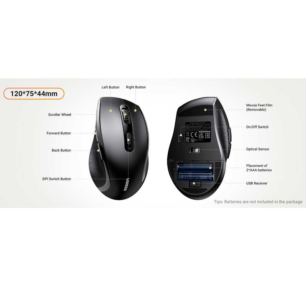 Компьютерная мышь UGREEN M511 [45012, 2.4 GHz] фотография 5