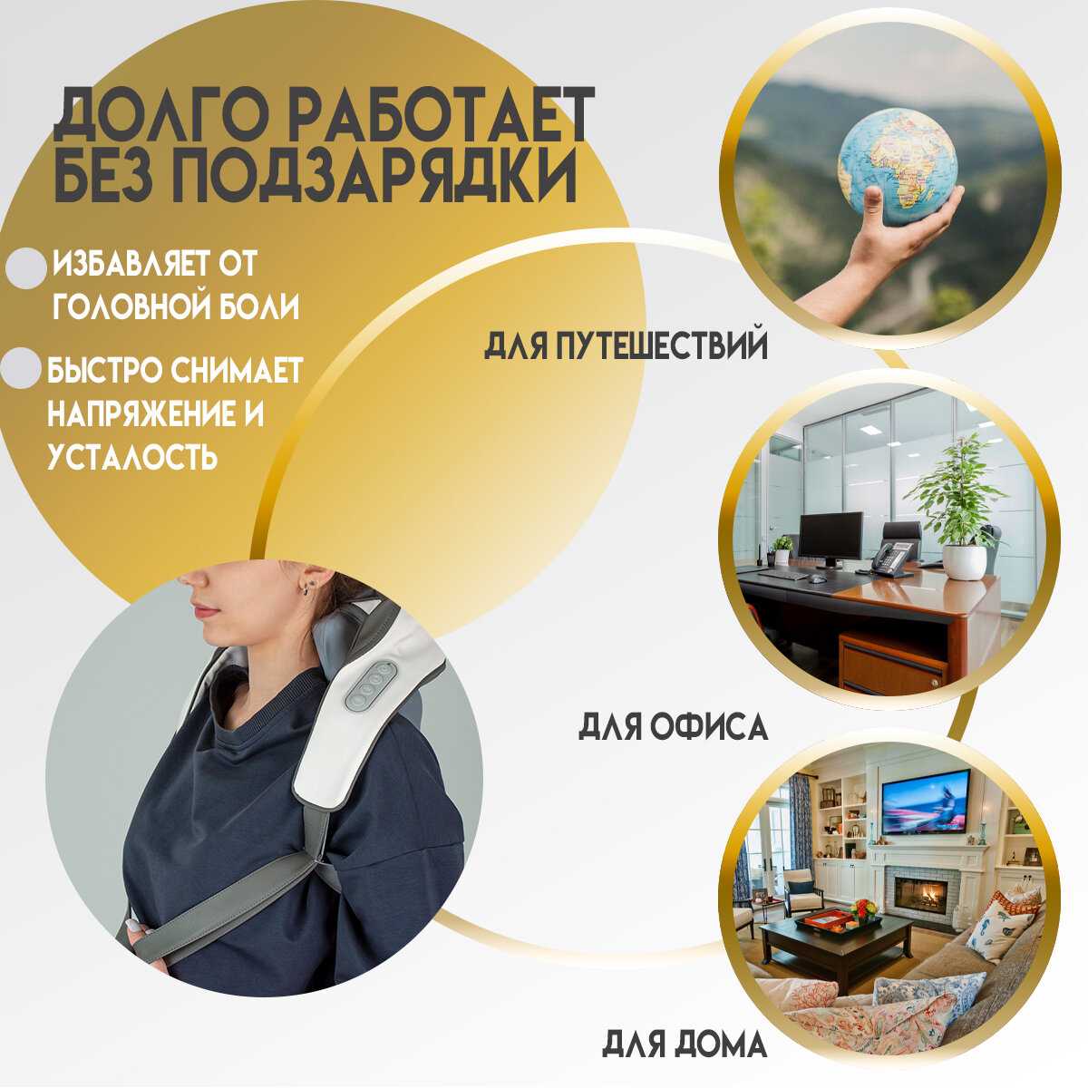 Массажер SBX Массажер для шеи и плеч электрический с подогревом (SBX MZ-N5) фотография 10