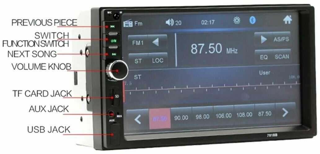 Bluetooth 2din магнитола Datsun Магнитола (7018b) фотография 9