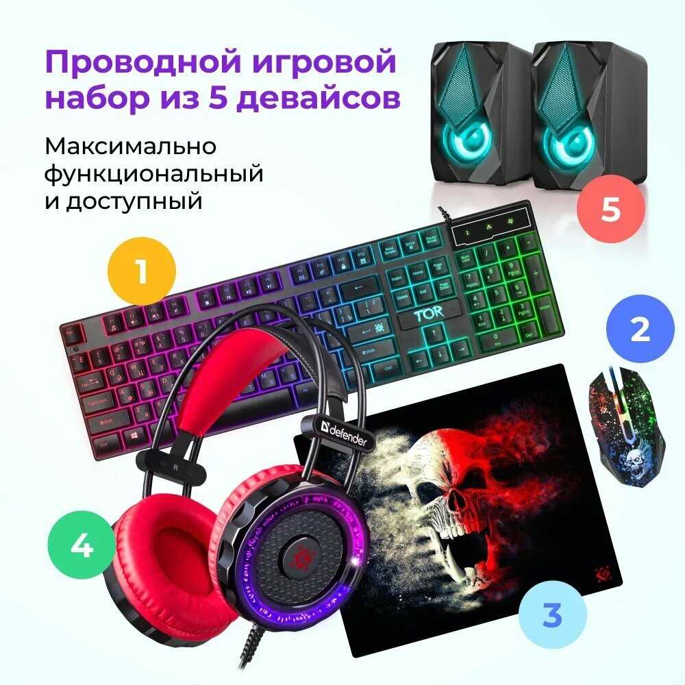 Игровой компьютер с клавиатурой, мышью, гарнитурой и монитором 24