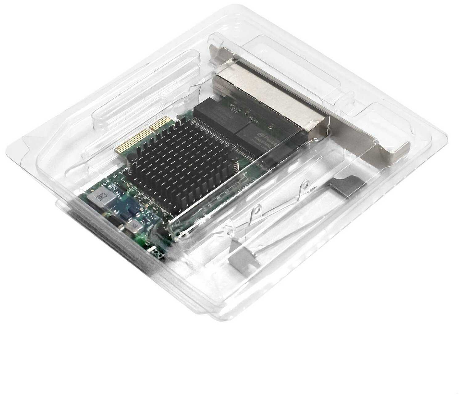 Сетевой адаптер EXEGATE EXE-BCM5719 (PCI-E x4 v2.0, 4xRJ45, 10/100/1000Mbps) фотография 1