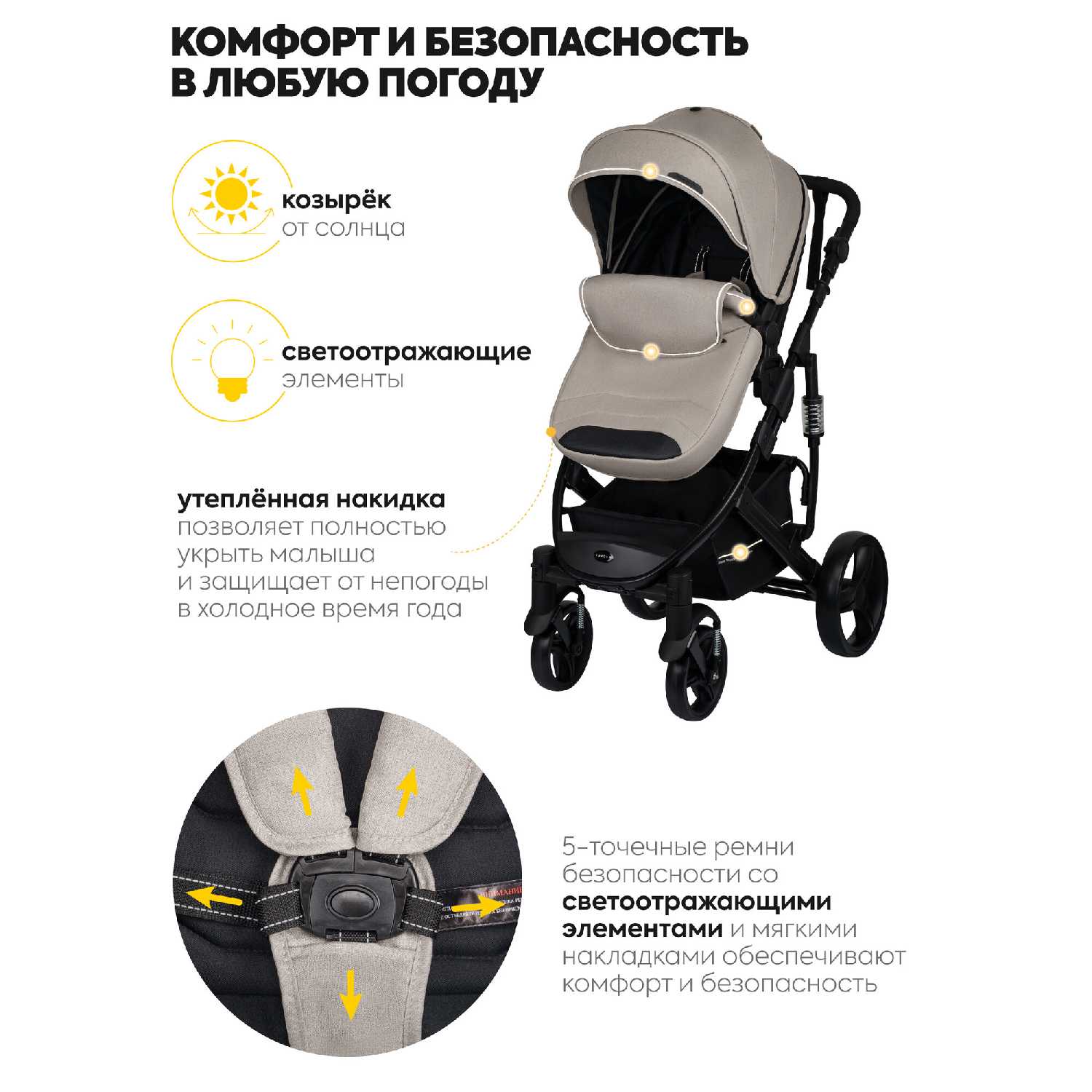 Коляска трансформер для новорожденных 3 в 1 Jovola Pulsar (SK668) фотография 3