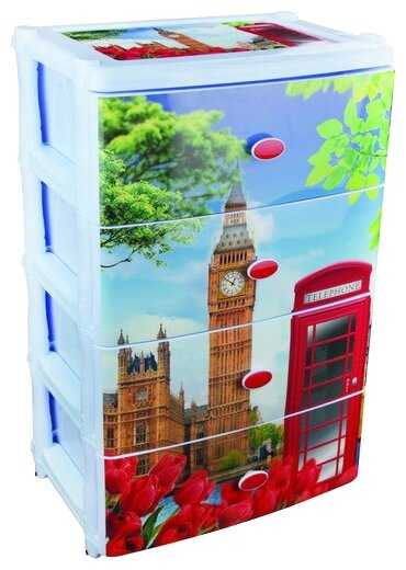 Бельевой комод Альтернатива Для игрушек широкий 4 секции (овальные ручки) фотография 9