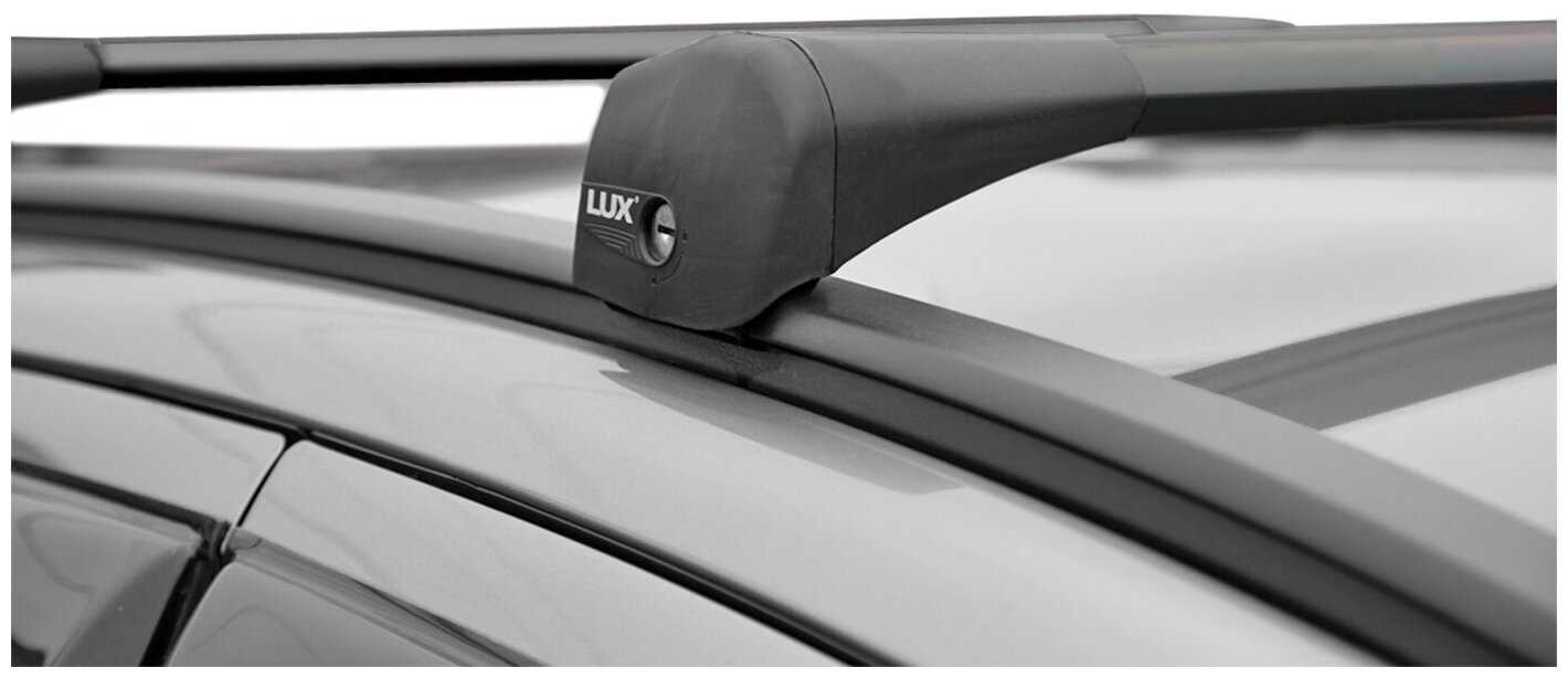 Багажник на Kia Ceed sw universal 2018-, на интегрированные рейлинги, Lux Bridge, черные дуги фотография 5