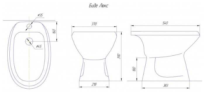 Биде напольное ROSA Люкс Вн БдБ01 с вертикальным выпуском фотография 1