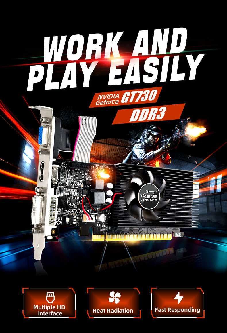Видеокарта JINGSHA GeForce GT730 4 ГБ