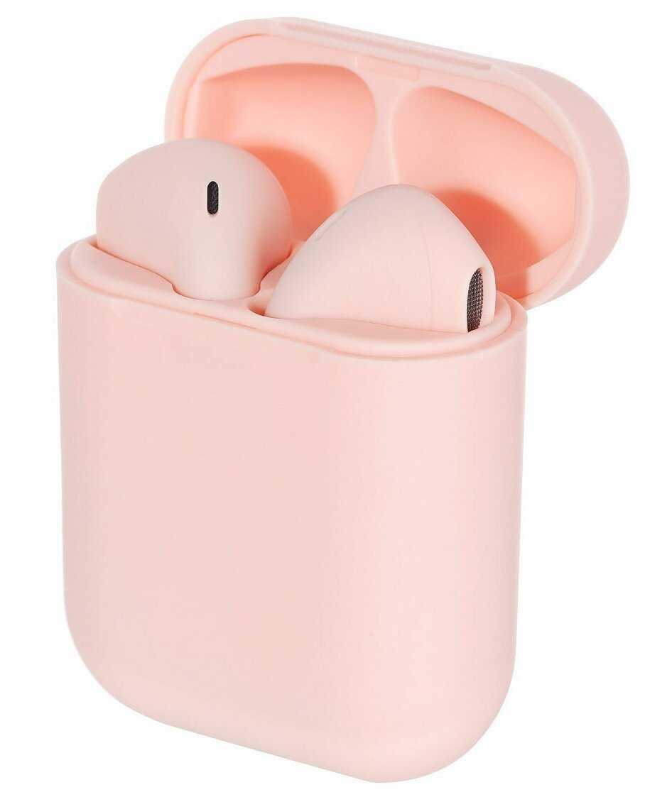 Беспроводные наушники inPods 12 simple для телефона с Блютуз и зарядным чехлом / розовые фотография 1