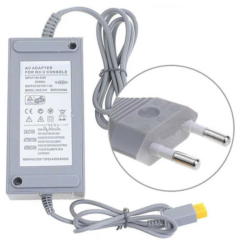 Блок питания/зарядное устройство для консоли/приставки Nintendo Wii U SND-318 (AC:100-240V 50/60Hz DC:15V-5A) фотография 3