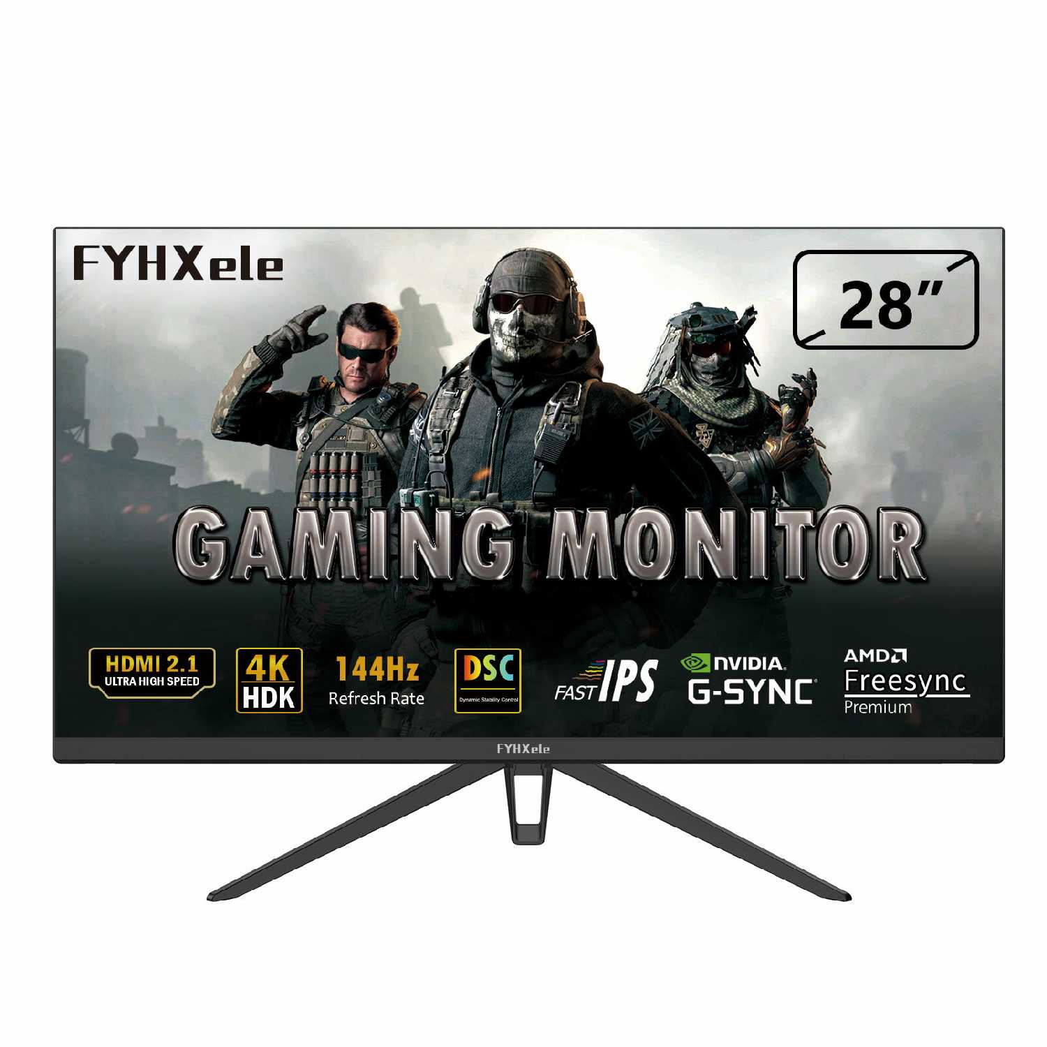 Компьютерный монитор FYHxel 28 дюймов 4K UHD 144Hz IPS (KVM)