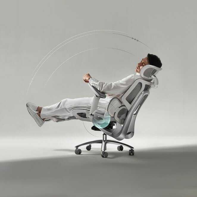 Офисное кресло с подставкой для ног Xiaomi HBADA Ergonomic Computer Chair E3 AIR White фотография 2