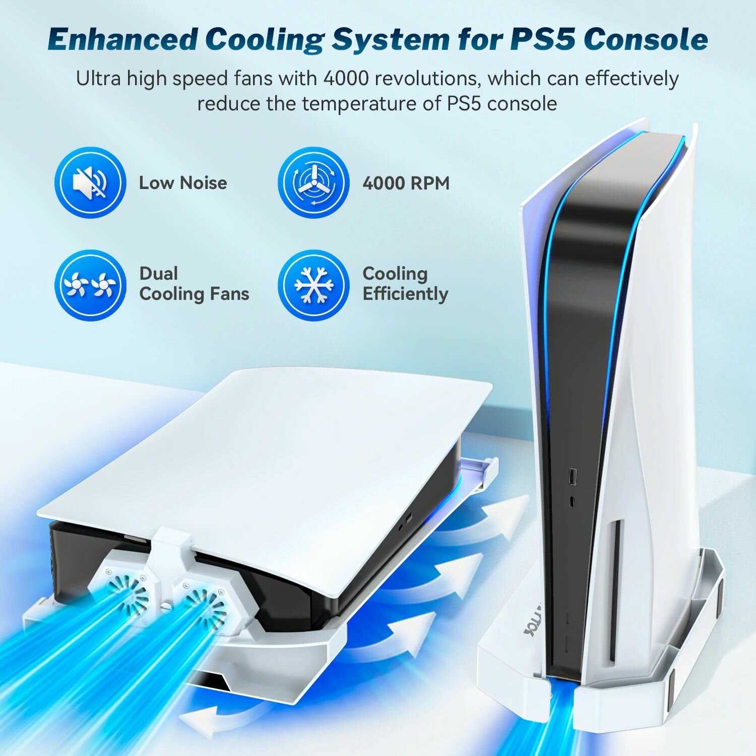 Подставка с охлаждением MyPads для игровой приставки Sony PlayStation 5 (Kytok) фотография 1