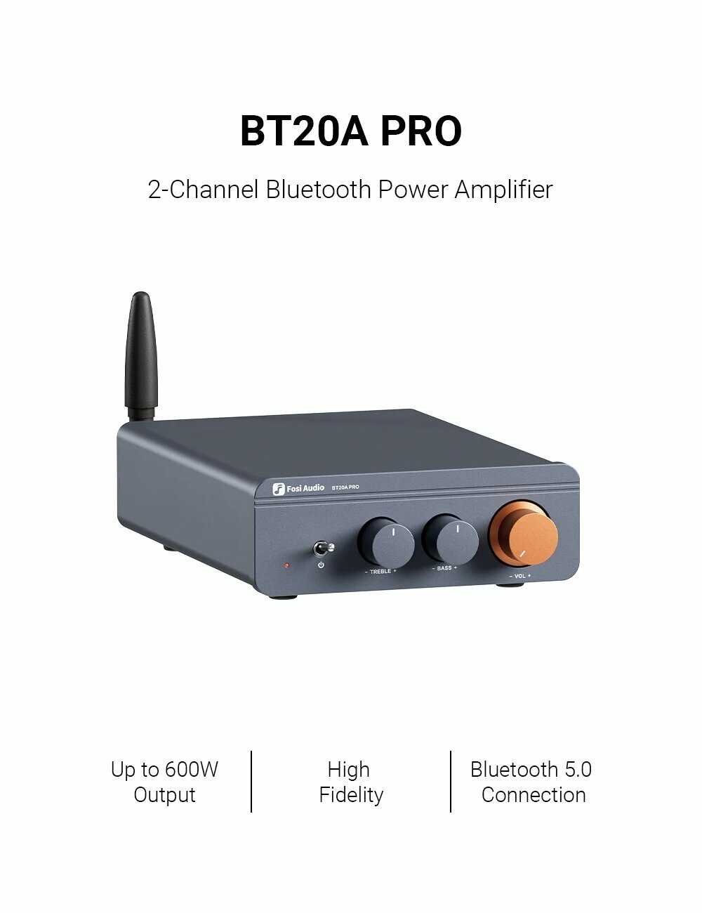 Усилитель для колонок Fosi Audio BT20A Pro 300 Вт фотография 16