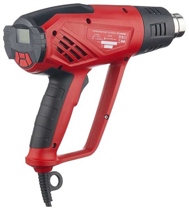 Строительный фен ELITECH ТВ 2000ЖК Case, 2000 Вт фотография 1