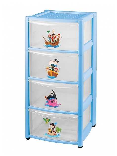 Бельевой комод Пластишка с аппликацией 4 секции фотография 2