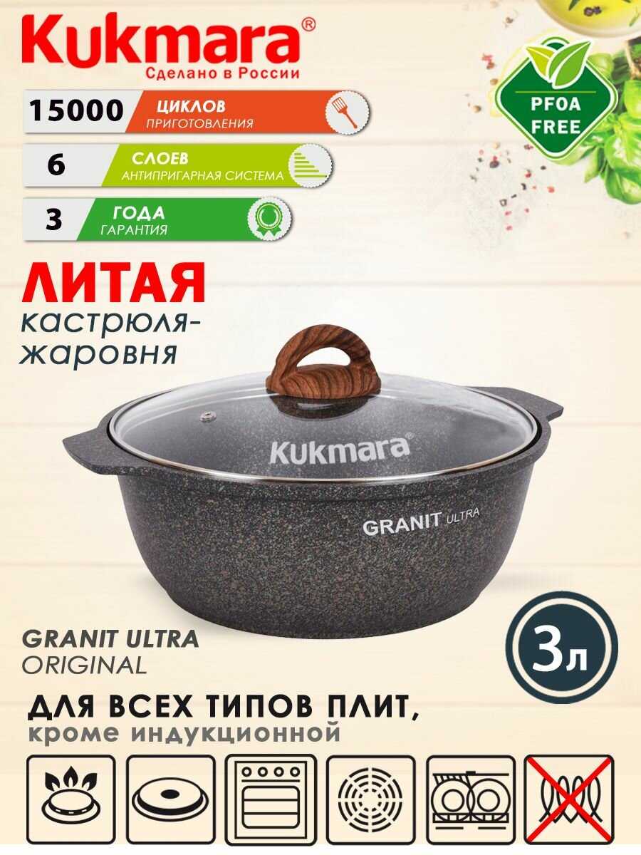 Кастрюля-жаровня Kukmara Granit Ultra фотография 2