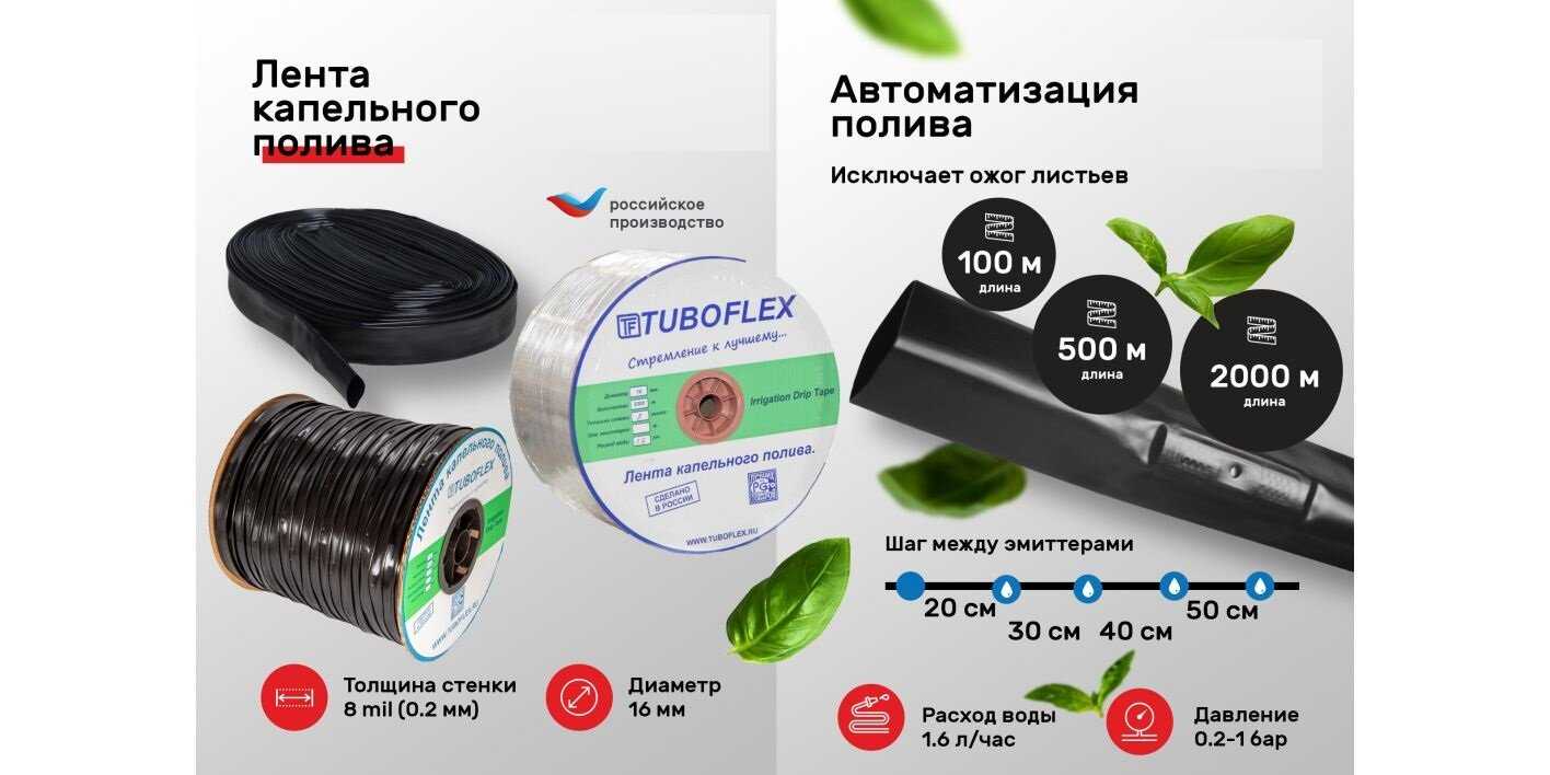 Лента капельного полива TUBOFLEX многолетняя (1,6 л/ч) фотография 2