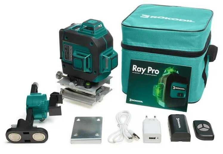 Лазерный уровень (лазерный нивелир) Rokodil Ray Pro 3D, зеленый луч, 12 линий на 360 градусов фотография 18