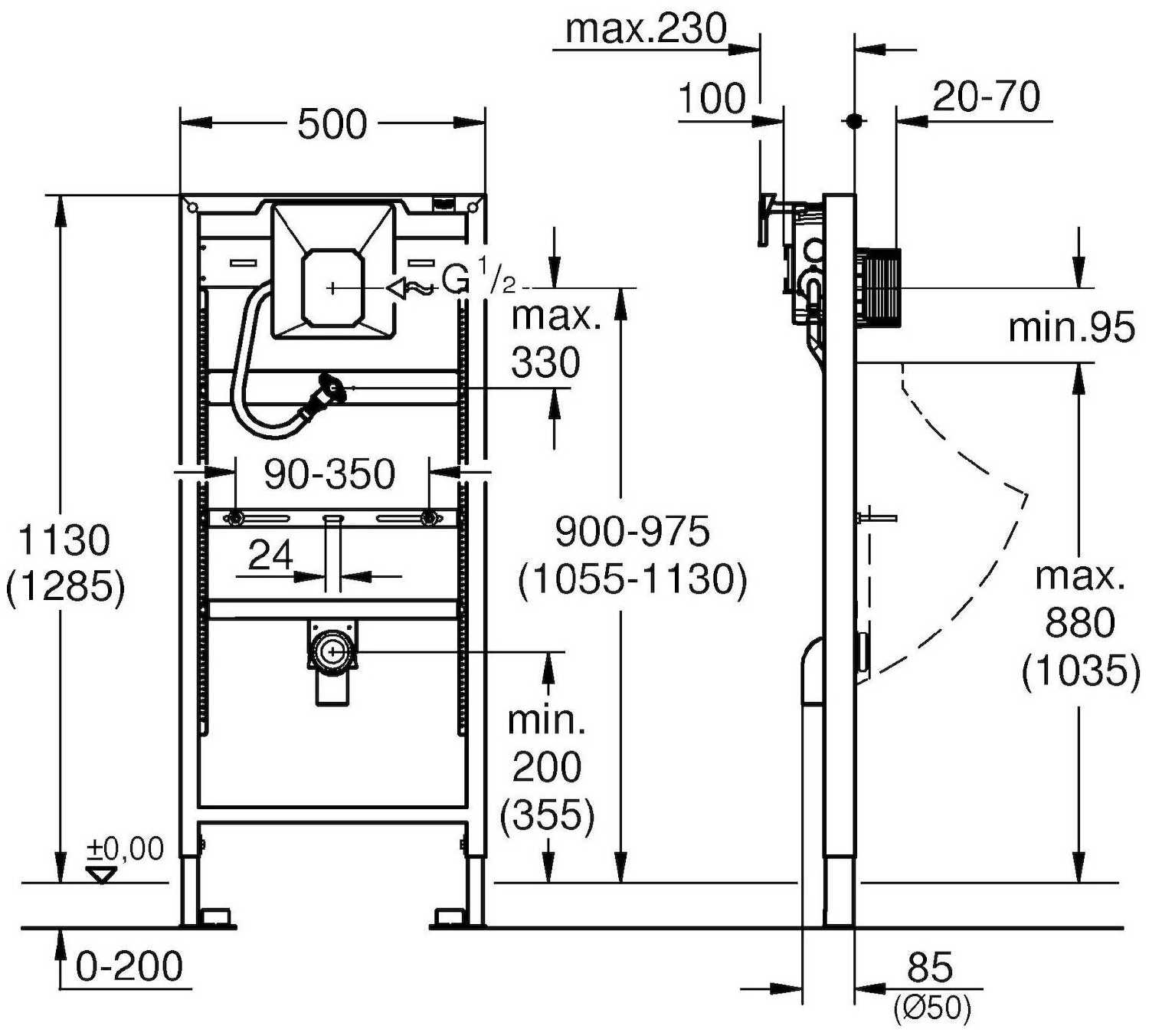 Рамная инсталляция Grohe Rapid SL (38803001) фотография 3