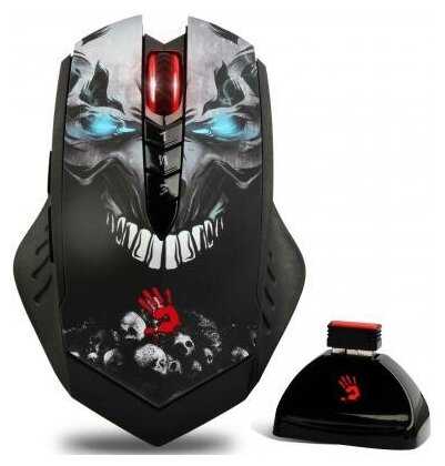A4TECH Мышь беспроводная A4TECH Bloody R8 metal feet Skull design чёрный USB