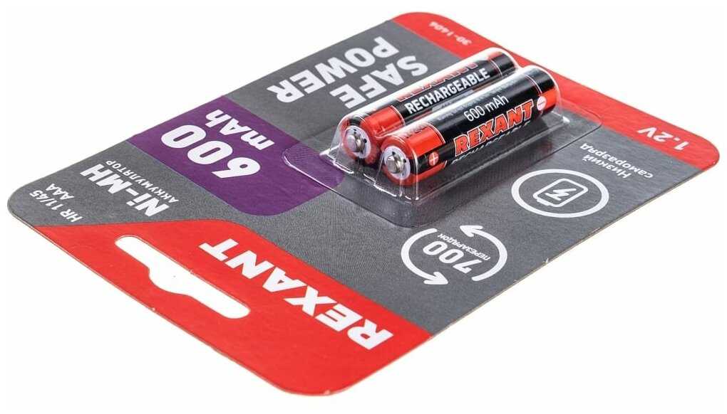 Аккумуляторы ААA 1,2 V (600 мАч 2 шт) фотография 3