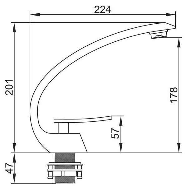 Смеситель для раковины (умывальника) Ledeme L1055-24, рычажный фотография 7