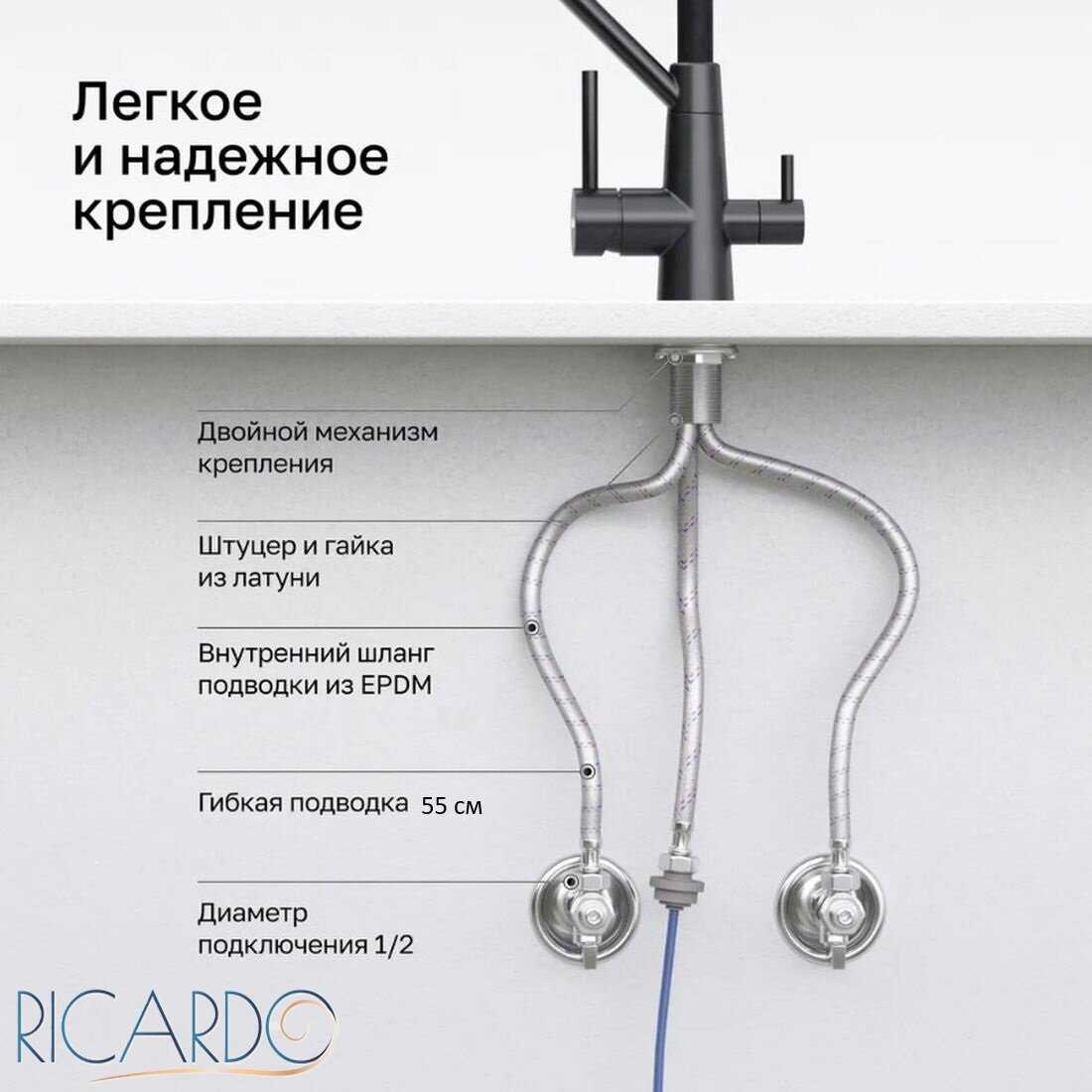Смеситель для кухни RICARDO R1817-3 фотография 26