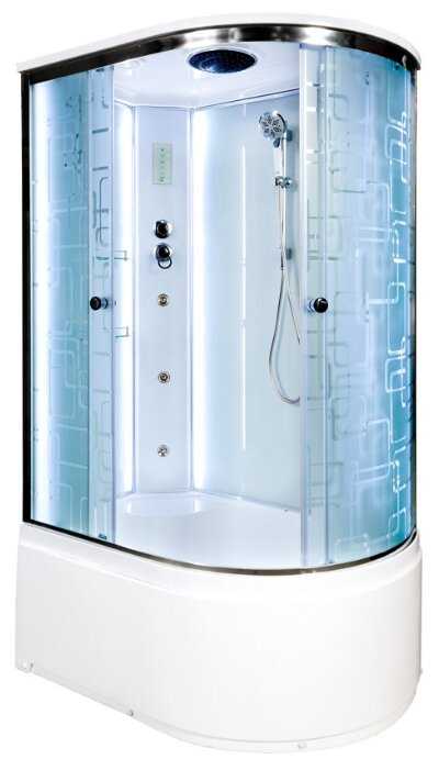 Душевая кабина Deto 4512 L с подсветкой и гидромассажем высокий поддон 120см*80см