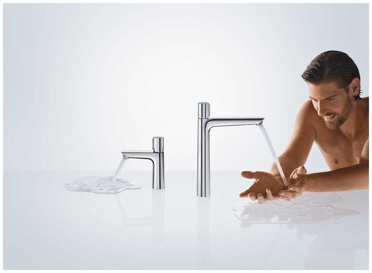 Смеситель для раковины (умывальника) hansgrohe Talis Select E 71753000, нажимной фотография 4