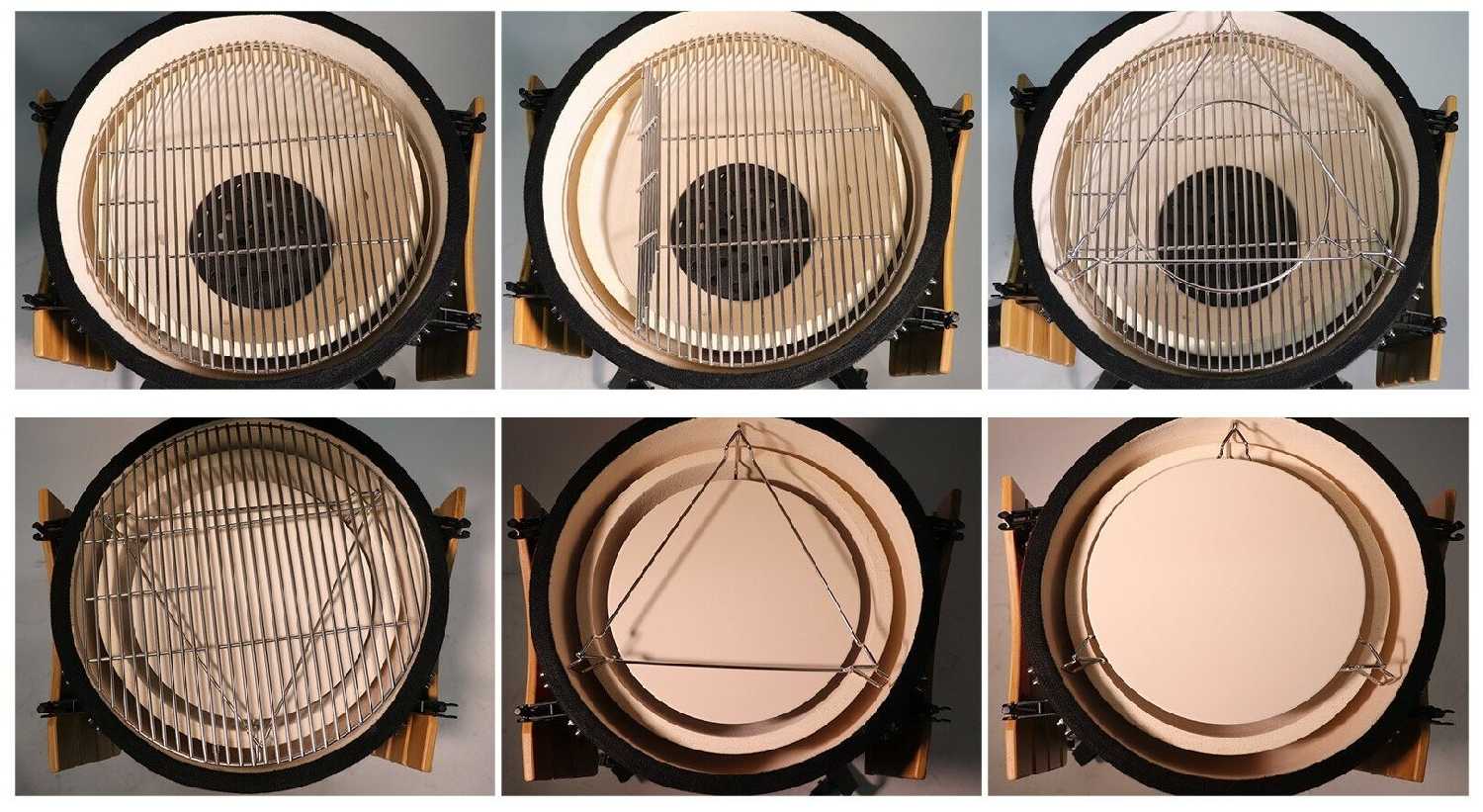 Керамический гриль-барбекю 22 дюйма (черный) (56 см) фотография 3
