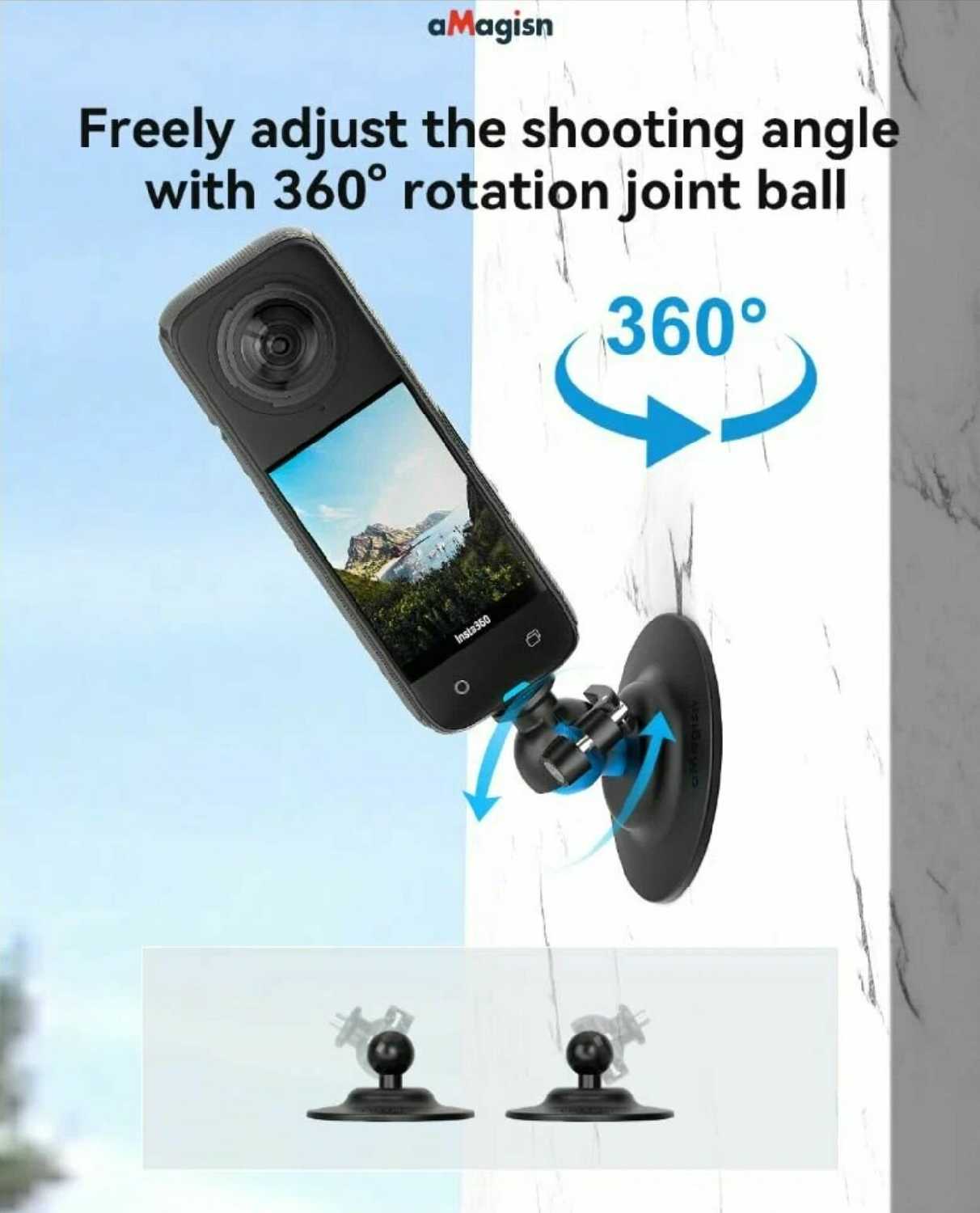 Аксессуар Insta360 Гибкое клейкое крепление на шлем с шарниром 1/4 [для X4/X3, DJI Pocket 2/3] фотография 1
