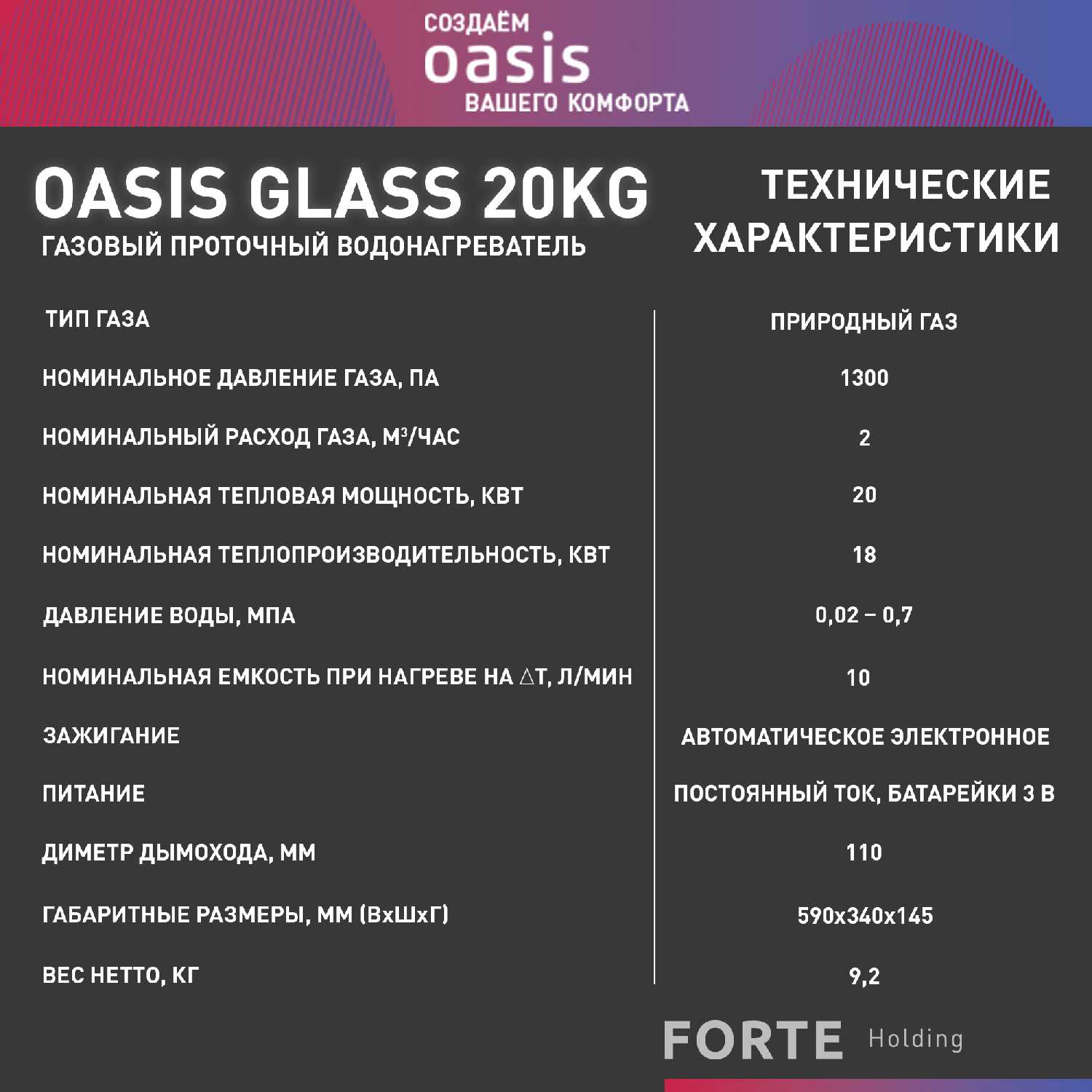 Газовая колонка Oasis 20 KG фотография 7
