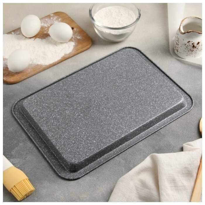 Противень для выпечки Доляна Мрамор. Прямоугольник 4454897, 33х23 см фотография 2