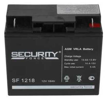 Аккумуляторная батарея Security Force SF 1218 12В фотография 4