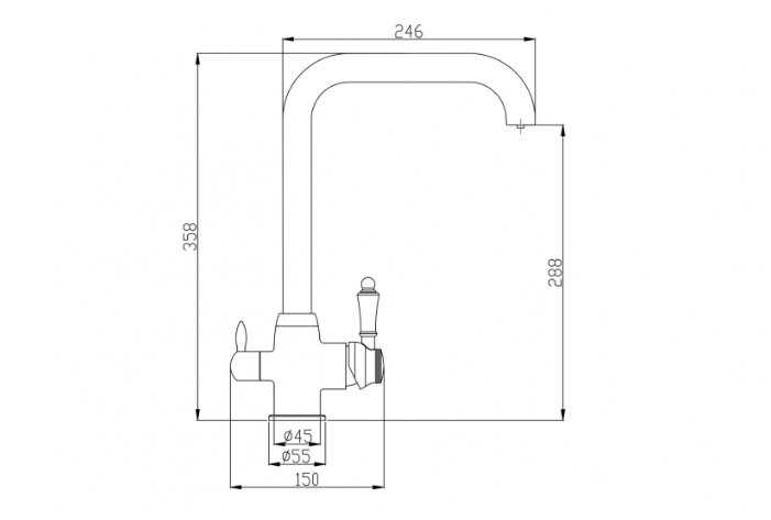 Однорычажный смеситель для кухни (мойки) STEEL HAMMER SH 725 BLACK BR фотография 1