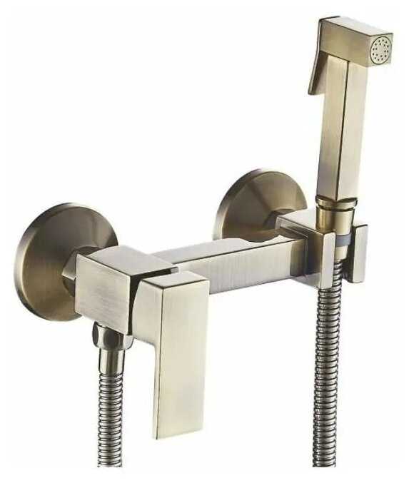 Смеситель с гигиеническим душем Haiba HB5513-4 бронза