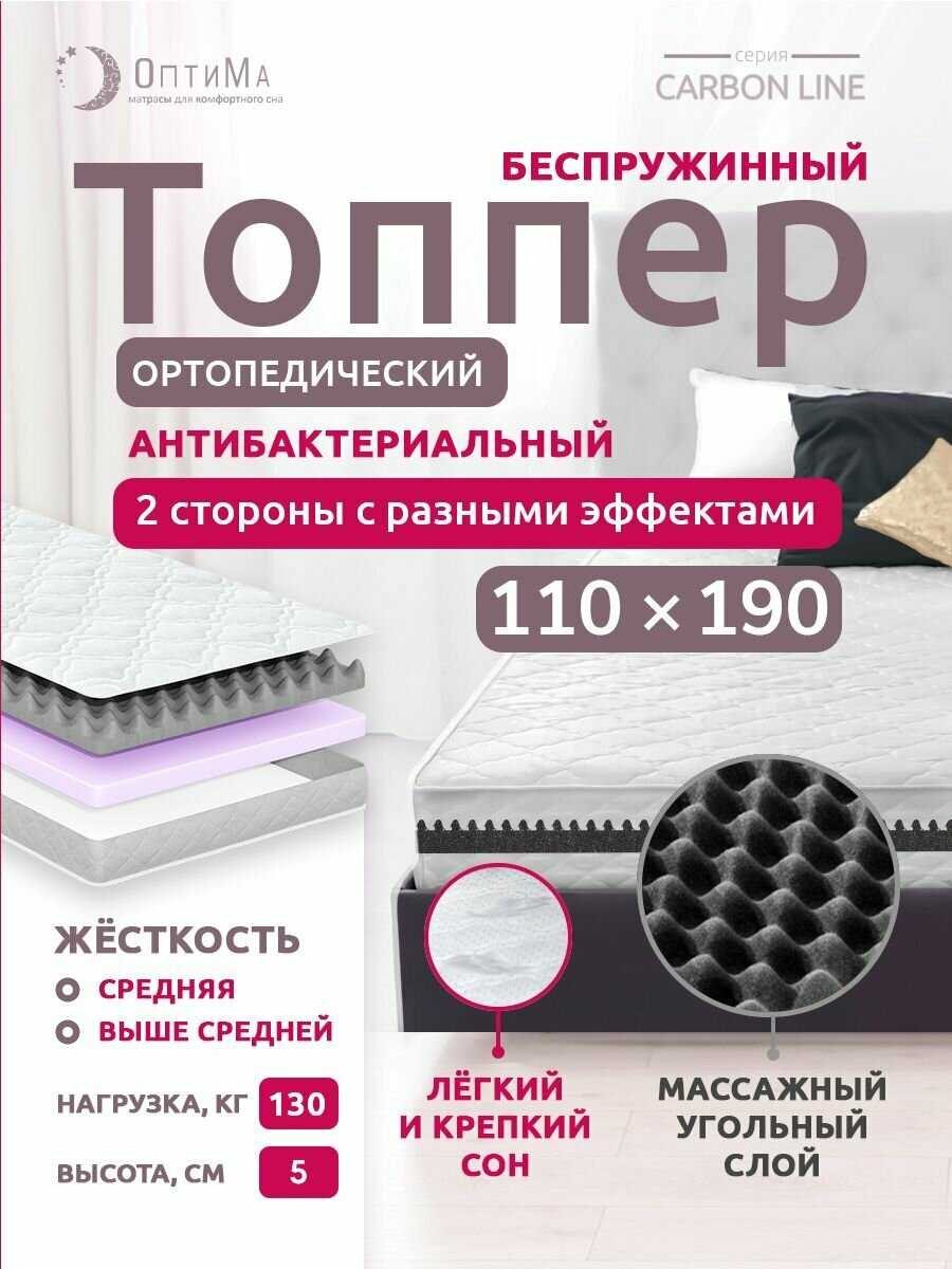 Топпер матрас ОптиМа ортопедический беспружинный (140х190 см, высота 5 см) фотография 33