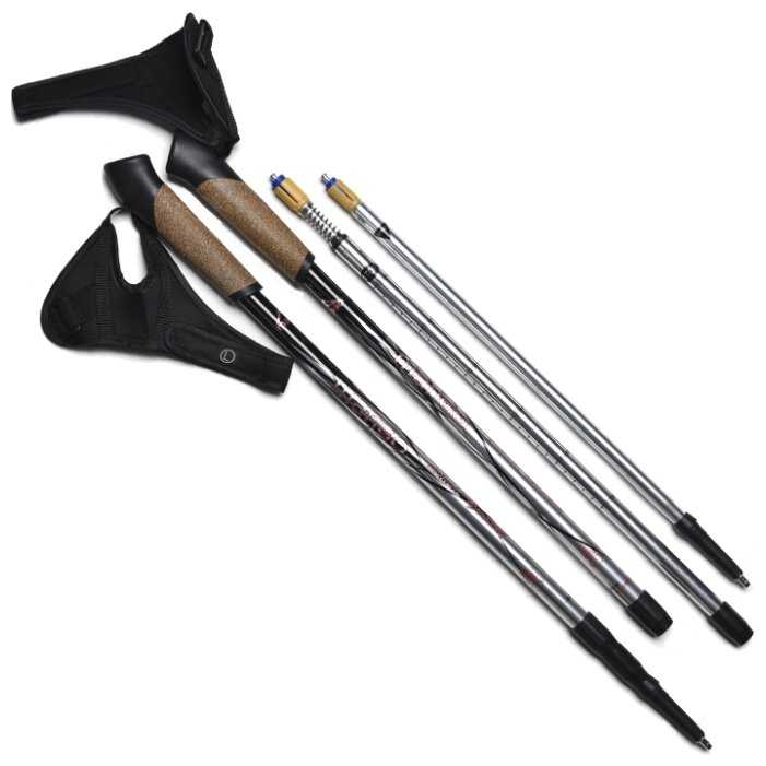 Палки для скандинавской ходьбы со сменными комплектующими телескопические MANGO Телескопические алюминиевые в наборе с аксессуарами, чехлом и шагомером фотография 12