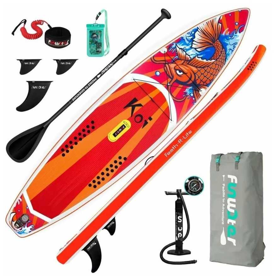 Сап борд полный комплект 350х84х15 / Sup board KOI 11.6 надувной для серфинга с веслом фотография 10
