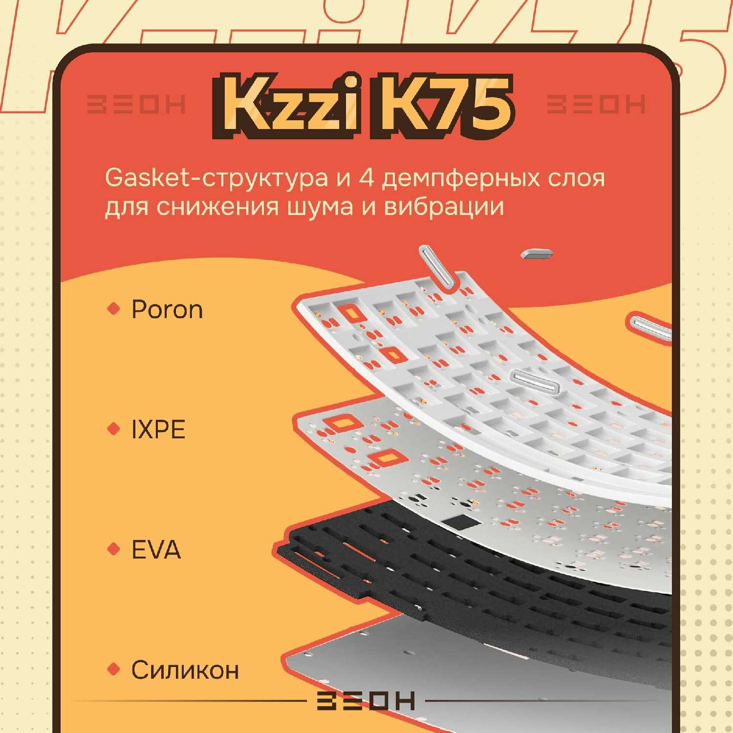 Клавиатура Kzzi K75 PRO Mousse фотография 2