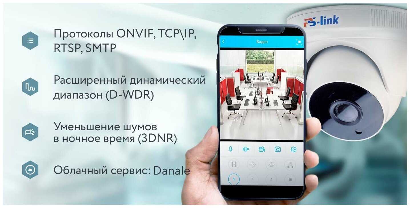 Купольная камера видеонаблюдения IP Ps-Link IP308P матрица 8Мп с POE питанием фотография 4