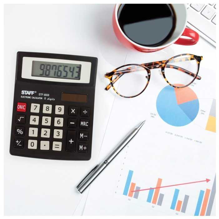 Калькулятор настольный STAFF STF-8008 (коробка) фотография 9