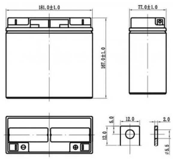 Аккумуляторная батарея DELTA Battery DTM 1217 (12В) фотография 3