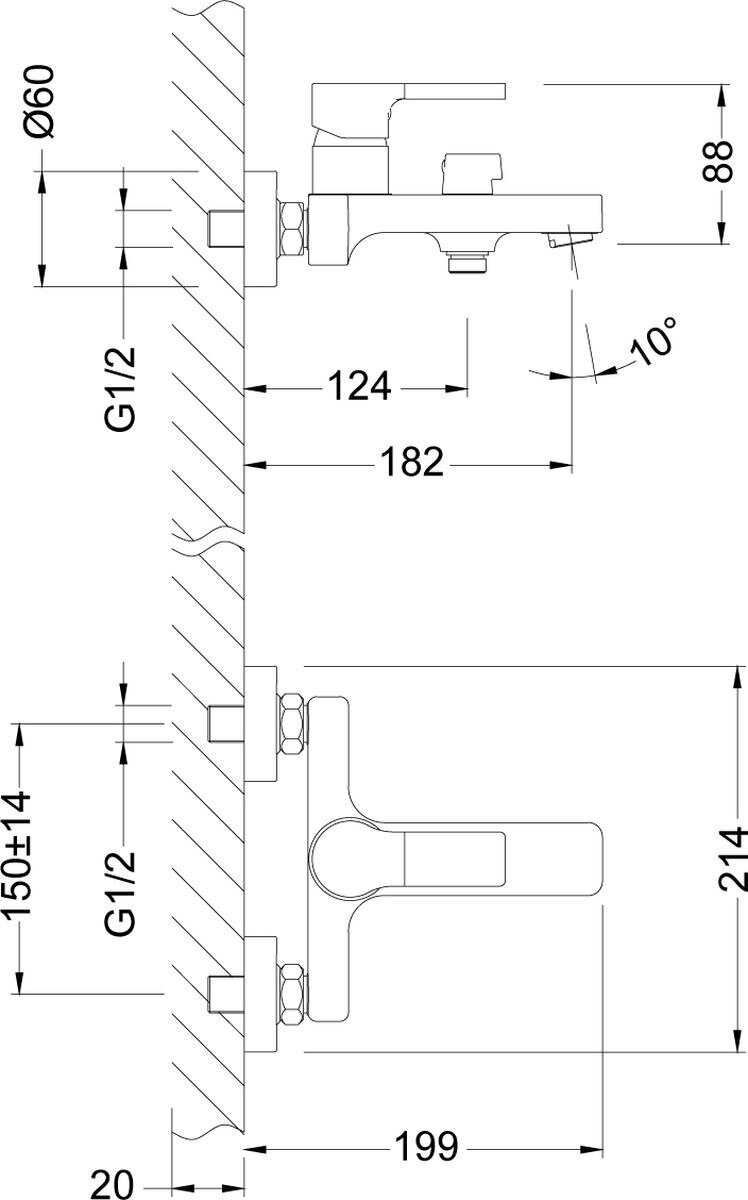 Смеситель с душевой лейкой Lemark Aura LM0614C, фотография 4