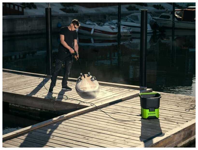Аккумуляторная мойка Greenworks GDC40, 70 бар, 300 л/ч, без АКБ и ЗУ фотография 4