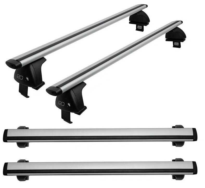 Багажник Евродеталь на крышу Skoda Octavia A7 (2013-н. в.) - Крыловидные поперечины - С замком - 125см.
